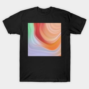 Orange and Blue Marble Waves T-Shirt